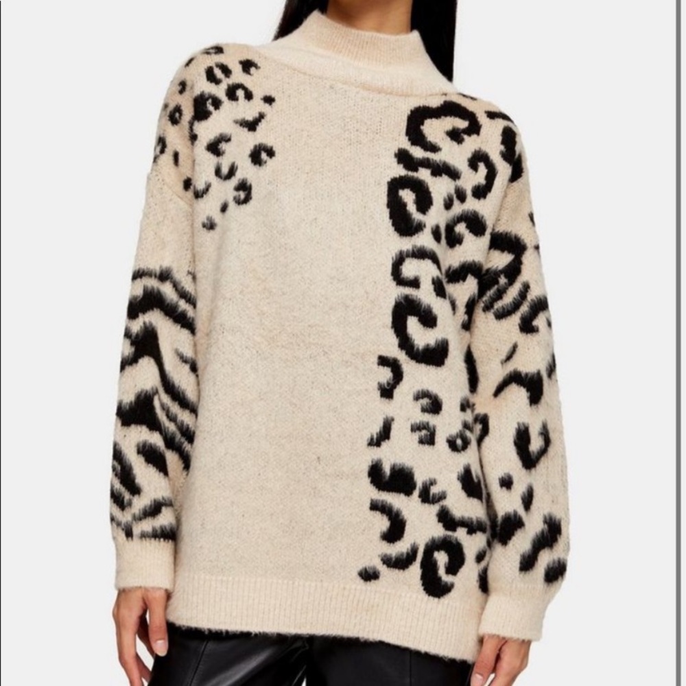 Topshop Animal Print Sweater